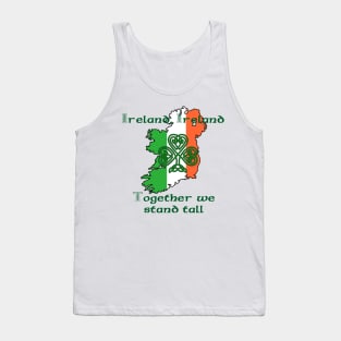 Ireland Together we stand tall tee shirt design shamrock sport rugby Tank Top